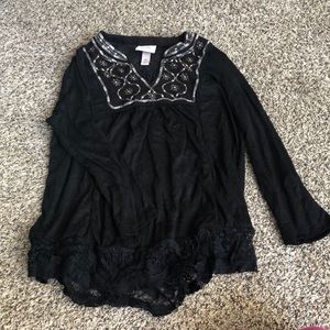 Women’s Knox Rose black lace top